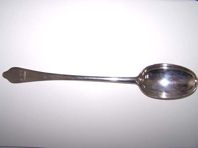 An English Queen Anne Period 'Dog Nose' Pattern Silver Basting Spoon, London 1707